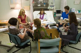 Prudie Drummond (Emily Blunt, l.), Jocelyn (Maria Bello), with back Bernadette ( Kathy Baker), Allegra (Maggie Grace), Grigg (Hugh Dancy) and Sylvia (Amy Brenneman)