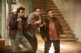 L - R: Jay Baruchel, Seth Rogen, Jonah Hill