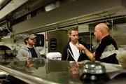 Host Andrew Zimmern, Chef Michael Voltaggio, and Chef John Shook, as seen on Travel Channel's Bizarre Foods America.