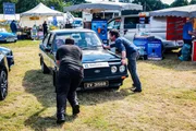 RS2000 being pushed by Neil Anthony and Richard at London Classic Car show as they prep their stand.
