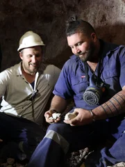 Mooka Boys team picture, in their tunnel with opal. L-R: Mathew.Kathagen and Leif Tanzer, Andamooka SA Mooka Boys team picture, in their tunnel with opal. L-R: Mathew.Kathagen and Leif Tanzer, Andamooka SA