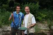 Willi mit Goldw&auml;scher Dr. Markus Schade in Th&uuml;ringen.