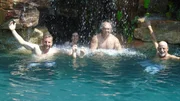 Lucas and his crew playing in the Katz grotto (L-R) Lucas Congdon, Jane &ldquo;Woman&rdquo; Werley, Chris &ldquo;Crash&rdquo; Warren, John &ldquo;Old Man&rdquo; Messner.