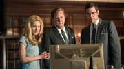 V.l.n.r.: Joan Kennedy (Kristen Hager), Ted Kennedy (Matthew Perry) und Dun Gifford (Joe Cobden)