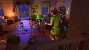 Peter Pan holt die Darling-Kinder John, Wendy und Michael ab, um mit ihnen nach Nimmerland zu fliegen. Peter Pan holt die Darling-Kinder John, Wendy und Michael ab, um mit ihnen nach Nimmerland zu fliegen.
