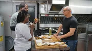 Owners Tryone and O'Neka Clements discuss menu changes with Chef Robert Irvine at Big Dawgs Memphis, as seen on Restaurant Impossible, season 20 Owners Tryone and O'Neka Clements discuss menu changes with Chef Robert Irvine at Big Dawgs Memphis, as seen on Restaurant Impossible, season 20