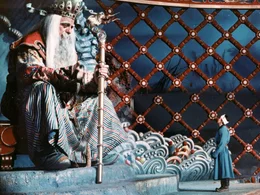 Dawadorshis (Batsuchijn Zorig, rechts) lange Reise f&uuml;hrt ihn in das Reich des Wasserkahn (Kurt M&uuml;hlhardt, links), der ihm drei magische Geschenke macht.