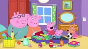 v.li.: Daddy Pig, Mummy Pig, Peppa Pig, George Pig, Kylie Kangaroo.