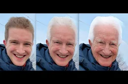 Moritz Junge l&auml;sst sein Gesicht per FaceApp altern.