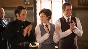 L-R: George Crabtree (Jonny Harris), Julia Ogden (Helene Joy), William Murdoch (Yannick Bisson).