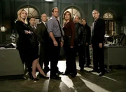 (l-r) Diane Neal as ADA Casey Novak, B.D. Wong as Dr. George Huang, Dann Florek as Capt. Donald Cragen, Christopher Meloni Det. Elliot Stabler, Mariska Hargitay as Det. Olivia Benson, Ice-T as Det. Odafin ìFinî Tutuola, Tamara Tunie Dr. Melinda Warner, Richard Belzer as Det. John Munch.