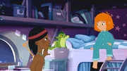 Lilli und Hektor sprechen mit dem Indianerjungen.