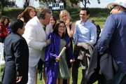 L-R: Manny Delgado (Rico Rodriguez), Gloria Delgado-Pritchett (Sof&iacute;a Vergara), Cameron Tucker (Eric Stonestreet), Haley Dunphy (Sarah Hyland), Alex Dunphy (Ariel Winter), Claire Dunphy (Julie Bowen), Phil Dunphy (Ty Burrell), Jay Pritchett (Ed O'Neill)