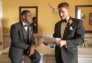 Randall Pearson (Sterling K. Brown, l.); Kevin Pearson (Justin Hartley, r.)