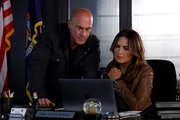 LAW & ORDER: PREMIERE -- "Gimme Shelter" -- Pictured: (l-r) Christopher Meloni as Detective Elliot Stabler, Mariska Hargitay as Captain Olivia Benson -- (Photo by: Will Hart/NBC)
