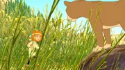 Hektor und Lilli stehen einem Puma gegen&uuml;ber.