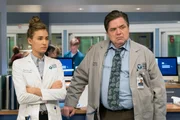 "Alternative Medicine" Episode 206 -- Pictured: Rachel DiPillo as Sarah Reese, Oliver Platt as Daniel Charles. "Alternative Medicine" Episode 206 -- Pictured: Rachel DiPillo as Sarah Reese, Oliver Platt as Daniel Charles.