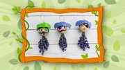 Die Gartenpiratin Mimi und die Gartenpiraten Ben und Theo basteln lustige Lavendelpiraten für Lilas Schatztruhe.