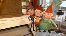 Die Heinzels Kipp (l.), Helvi (M.) und Butz (r.) sind stolz darauf, wie sie die verwahrloste Konditorei von Theo Hampus wieder auf Vordermann gebracht haben.