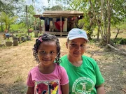 Fisherwoman Simoni and her five-year-old daughter Sofia are stranded on the banks of the Rio Madeira.