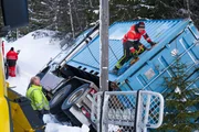 Ole Henrik climbs the stuck trailer. (National Geographic) Ole Henrik climbs the stuck trailer. (National Geographic)