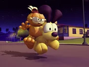 Garfield hat nat&uuml;rlich nichts besseres im Sinn, als die Eisverk&auml;uferin zu &auml;rgern.