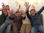 V.l.: Sanja, Gastgeber J&uuml;rgen, Sigrid, Chris und Oliver.