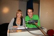 Willi Weitzel mit Solveig Duda im Synchronstudio M&uuml;nchen.