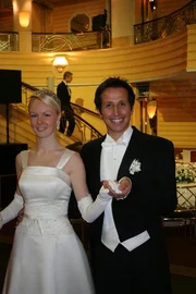 Willi mit Debütantin Monika Tiebert auf dem Chrysanthemenball in München.