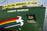 VALENCIA, SPAIN - JUNE 10, 2014: Greenpeace's vessel the "Rainbow Warrior" at the Port of Valencia. Greenpeace is a nongovernmental environmental organization with offices in over 40 countries. VALENCIA, SPAIN - JUNE 10, 2014: Greenpeace's vessel the "Rainbow Warrior" at the Port of Valencia. Greenpeace is a nongovernmental environmental organization with offices in over 40 countries.