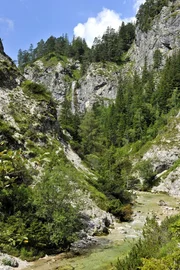 Naturpark &Ouml;tscher-Torm&auml;uer, Blick auf &Ouml;tschergr&auml;ben und Mirafall.