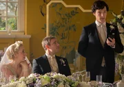 Sherlock (Benedict Cumberbatch, re.) hält auf der Hochzeit von John (Martin Freeman) und Mary (Amanda Abbington) eine bewegende Rede. Sherlock (Benedict Cumberbatch, re.) hält auf der Hochzeit von John (Martin Freeman) und Mary (Amanda Abbington) eine bewegende Rede.