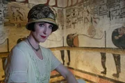 Egyptologist Colleen Darnell posses for a portrait at the Tomb of Seti I in Luxor, Egypt. Archaeologists attempt to decode ancient Egyptian beliefs in the afterlife. Hidden tombs and a sealed sarcophagus give up their secrets. (Windfall Films/Rebecca Naunheimer)