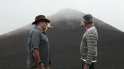 Josh Gates meets with local Historian Ricardo Y Sanchez-Serrano Guerrero discuss Tenerife amd the volcanic island