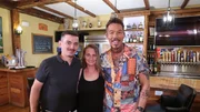 Christopher Jean (left), Samantha Jean (center), and host David Bromstad (right) meet discuss wishlist items. Christopher Jean (left), Samantha Jean (center), and host David Bromstad (right) meet discuss wishlist items.