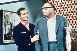 L-R: Fritz Meyer (Freddy Quinn), Pr&auml;sident John Stone, Million&auml;r (Heinz Erhardt)