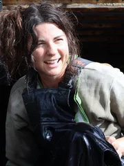Tatiana Costa looking happy and smiling during clean up Tatiana Costa looking happy and smiling during clean up