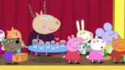 L-R: Danny Dog, Candy Cat, Madame Gazelle, Peppa Pig, Rebecca Rabbit, Suzy Sheep, Emily Elephant, Freddy Fox