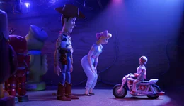 L-R: Sheriff Woody, Bo Peep, Duke Caboom