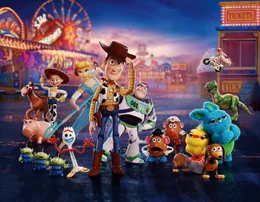 Bullseye, Hamm, Little Green Men, Jessie, Forky, Bo Peep, Officer Giggle McDimples, Sheriff Woody, Buzz Lightyear, Mr. Potato Head, Mrs. Potato Head, Ducky, Bunny, Slinky Dog, Rex, Duke Caboom