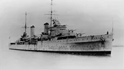 Monochrome image of HMS Sydney.