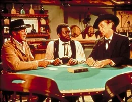 v.li.: Van Morgan (Dean Martin), Little George (Yaphet Kotto), Jonathan Rudd (Robert Mitchum)