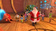 Der Weihnachtsmann ist in seiner Werkstatt am Nordpol angekommen. Peter Pan, Tinker Bell, die Verlorenen Kinder und die Darling-Kinder, Michael, Wendy und John, begleiten ihn. Der Weihnachtsmann ist in seiner Werkstatt am Nordpol angekommen. Peter Pan, Tinker Bell, die Verlorenen Kinder und die Darling-Kinder, Michael, Wendy und John, begleiten ihn.