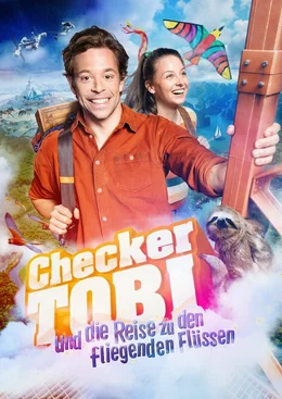 Key Visual/Cover Sendereihenbild mit Typo zu "Checker Tobi und die Reise zu den fliegenden Fl&uuml;ssen" mit Tobias Krell und Marina Blanke.