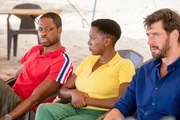 Anton Maduro (Osi Okereafor, l.), Inez Farah (Jade Anouka, M.) und Brian Hunter (Adrian Bower, r.) werden mit schweren Beschuldigungen vom Detektive Team belastet.