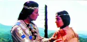 L-R: Winnetou (Pierre Brice), Ribanna (Karin Dor)