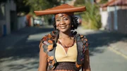 Matjiua Hengua aus Namibia tr&auml;gt die traditionelle Tracht der Herero.