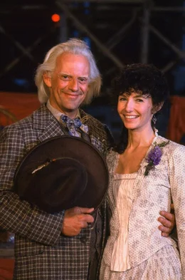 L-R: Dr Brown (Christopher Lloyd), Clara (Mary Steenburgen)