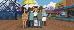 Linda Belcher (l.), Bob Belcher (m.), Teddy (r.)