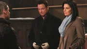 (v.l.): Det. Don Flack (Eddie Cahill), Det. Mac Taylor (Gary Sinise) und Det. Jo Danhill (Sela Ward)